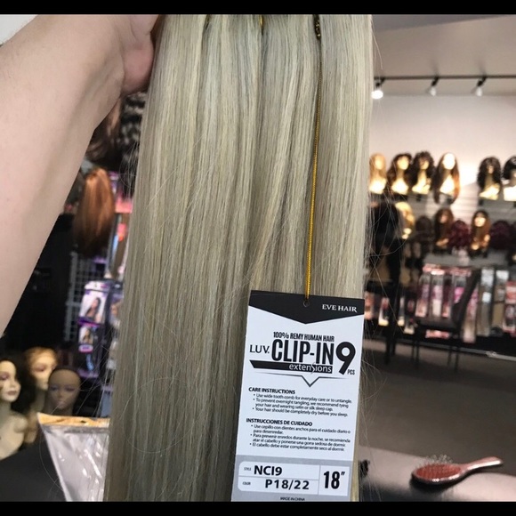 Ash blonde hair Clipin hair Extensions 18 inch New